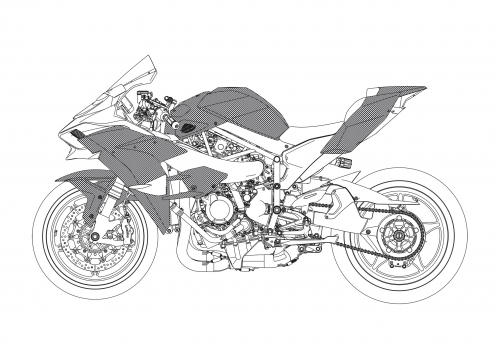 Kawasaki Ninja H2R Серый 2019